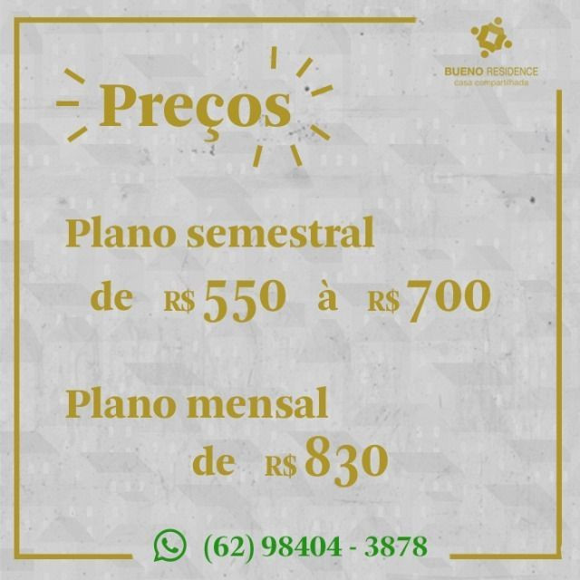Mobiliado no Bueno c/ agua, luz, gás, condomínio e academia.