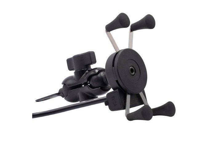 Suporte Aranha Garra Base de Ferro Celular Moto Com Carregador Usb  - Foto 4