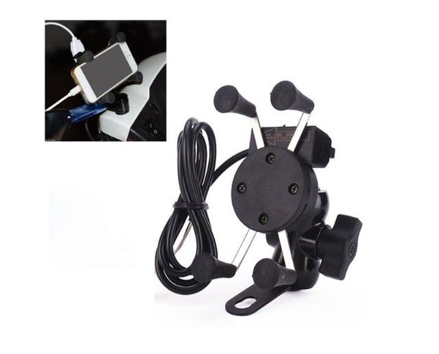 Suporte Aranha Garra Base de Ferro Celular Moto Com Carregador Usb  - Foto 6