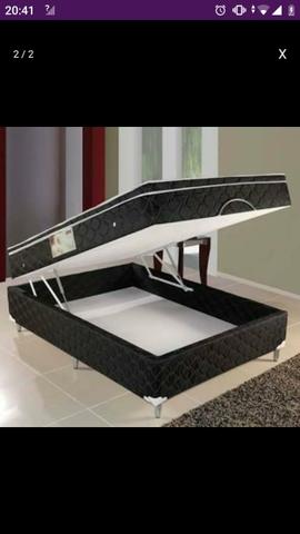 Cama casal box baú com molas linha Confort 12 parcelas R$ 129.00