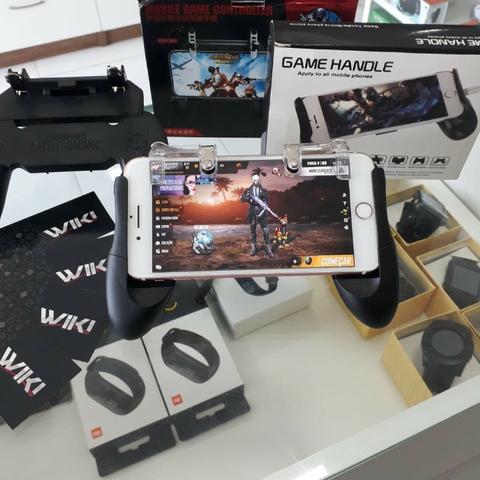 Joystick Gatilho L1 X R1 Metal E Suporte Celular Gamepad-(Loja na Cohab)