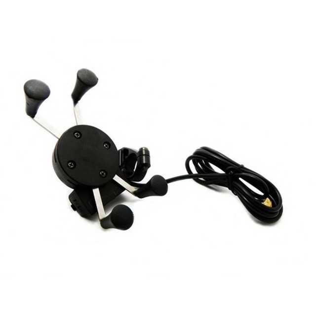 Suporte Garra De Celular Para Moto Universal Com Carregador Usb - Foto 2