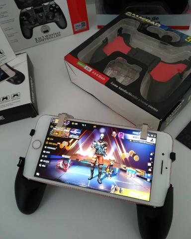 Joystick Gatilho L1 X R1 Metal E Suporte Celular Gamepad-(Loja na Cohab) - Foto 2