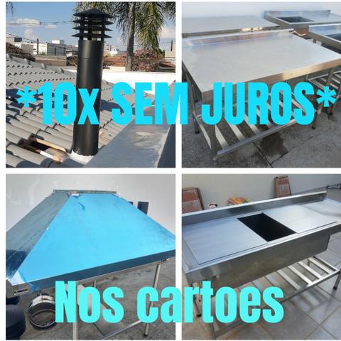 10x SEM JUROS* Coifas, mesas, pias, bancadas em inox