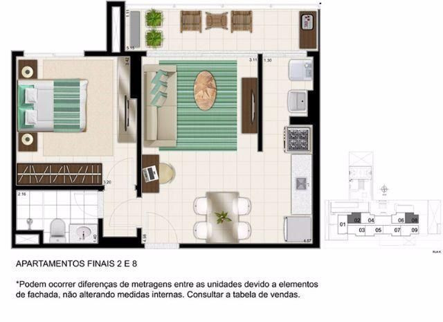 Apartmento 01 quarto com suíte, Res. K Apartments, St Oeste - Foto 12