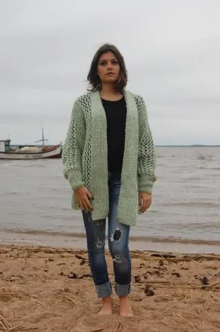 Casaco feito à mão (tricot)