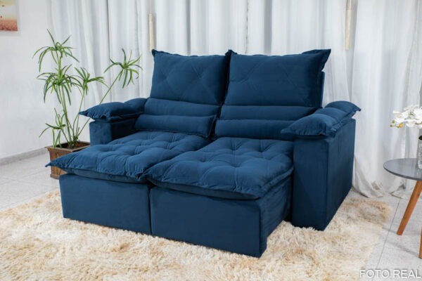 Sofá Retrátil Reclinável 1.80m Santorine Veludo RF - Foto 5