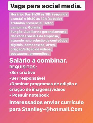 Emprego para Social média/ marketing digital