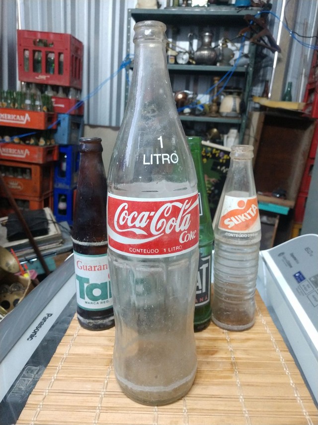 Garrafa refrigerante antigo coca cola 1 litro 