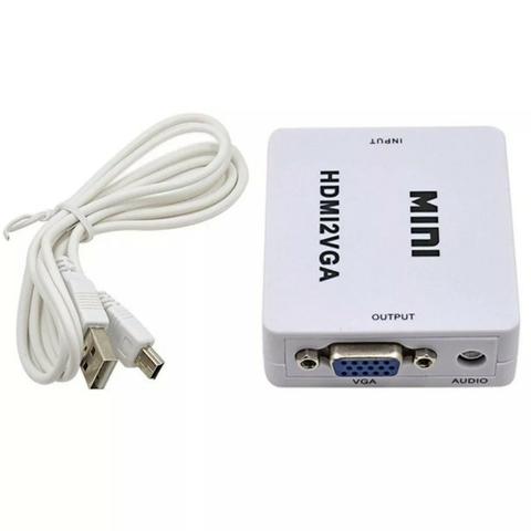 Mini Adaptador Hdmi Para Vga C/ Saída De Áudio Hdmi2 vga - Foto 2