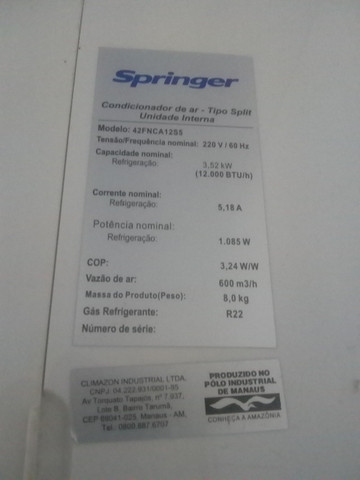 Ar condicionado Springer 12.000 - Foto 2