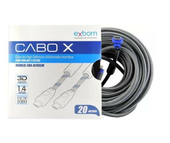 Cabo Hdmi 20m 1.4 Ethernet 20 Metros Full Hd 3d 1080p Exbom