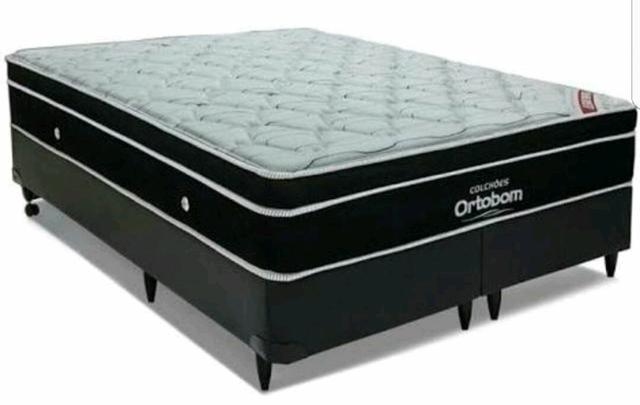 (É agora ou nunca) Cama box + Colchão super king Ortobom molas ensacadas