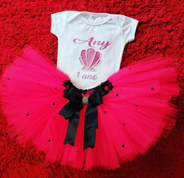 body e saia de tule 1 ano