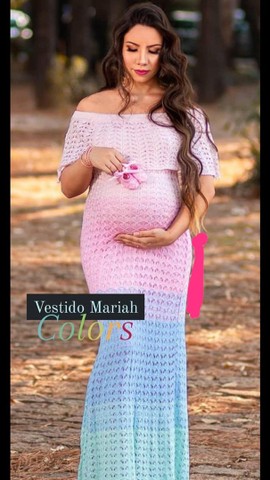Vestido tricô para gestante e chá de bebê ou uso comum em qualquer lugar