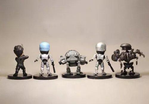5 Miniatura Bonecos Robocop Ed-209 Murphy Colecionáveis - Foto 3
