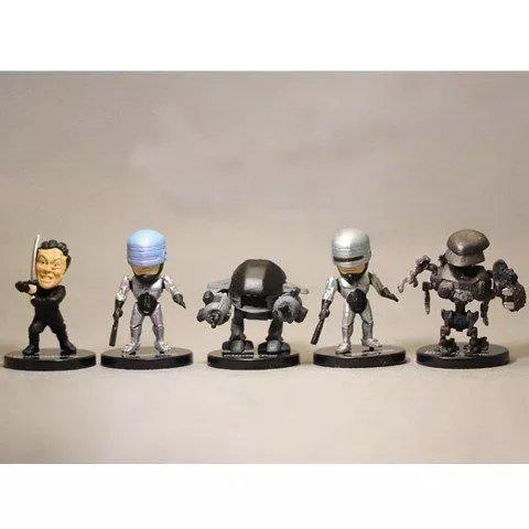 5 Miniatura Bonecos Robocop Ed-209 Murphy Colecionáveis - Foto 2