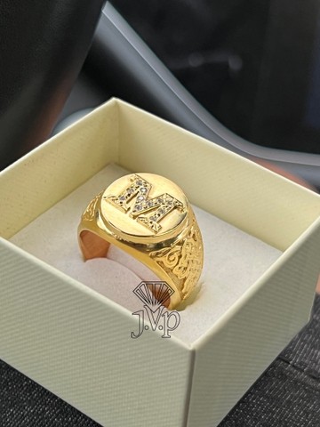 Anel com letras e pedras  - Foto 3