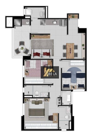 Apartamento com 3 dormitórios à venda, 78 m² por R$ 540.400,00 - Goiabeiras - Cuiabá/MT - Foto 4