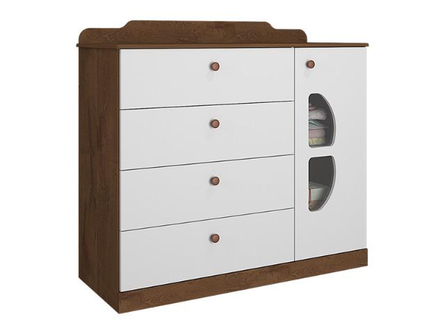 Frete Grátis* Cômoda Infantil 4 Gavetas 1 Porta - Alegria *NOVO