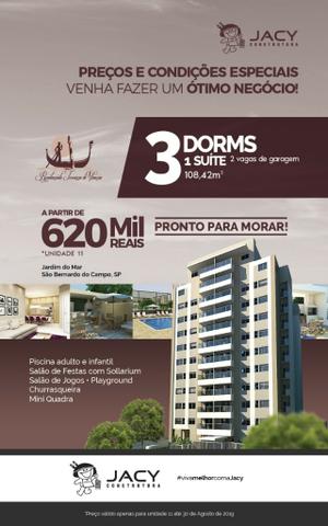 3 doms. 2 vgs. 1 suíte A partir de 620 mil no Jd do Mar, São Bernardo do Campo