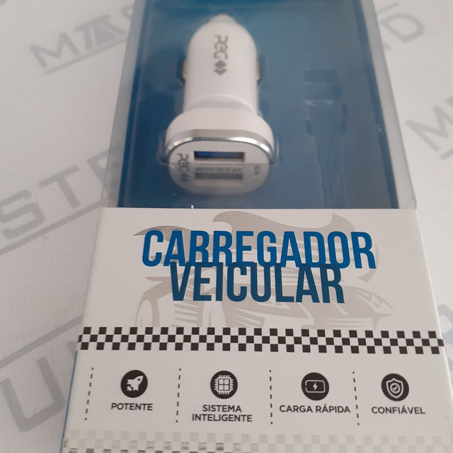 Fonte carregador veícular.  Com 2 entradas usb.  Novo. - Foto 2