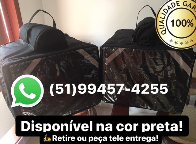 Bag mochila com isopor 40x36 45L preta padrão tecido impermeável