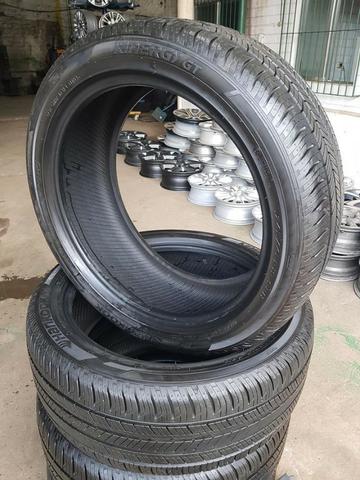 Jogo Pneu Semi Novo 245/45r19 98h Hankook Kinergy Gt (original Kia Sportage2018) - Foto 3