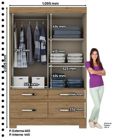 Super Sexta Novembro - Roupeiro Biver 2.5 - 2 Pts - 4 Gts - Foto 2