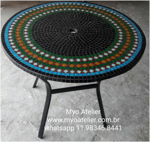 Mesa Mosaico, conjuntos, mesa aluminio, mesa ferro, mosaico - Foto 2