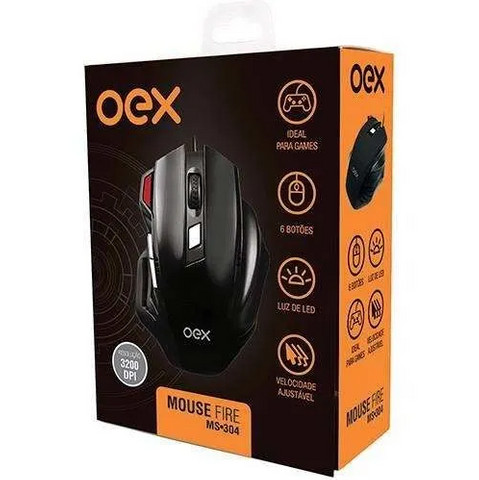 Mouse Fire Oex Ms304 3200 Dpi em Fortaleza