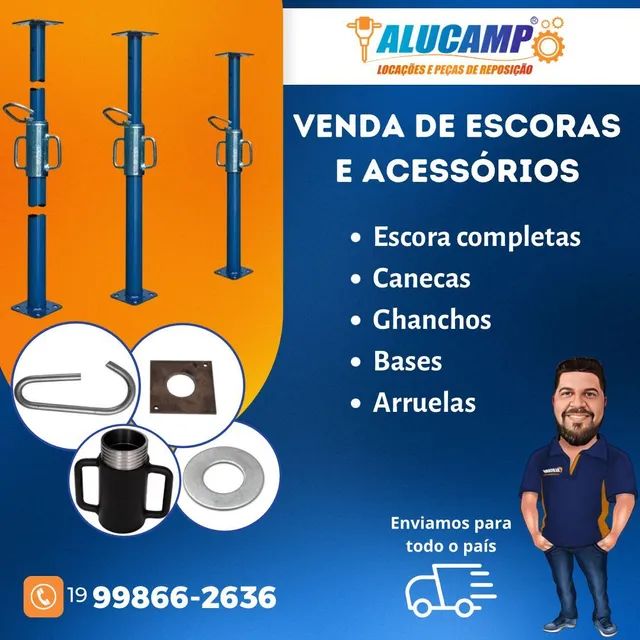 Escoras para obras e acessórios para fabricação e reposição