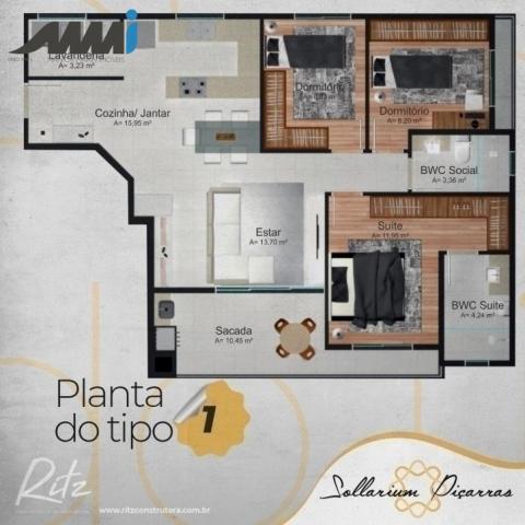 Sollarium piçarras apartamento com 3 quartos sendo 1 suite com 91m - Foto 14