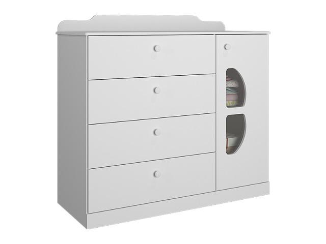 Frete Grátis* Cômoda Infantil 4 Gavetas 1 Porta - Alegria *NOVO - Foto 2