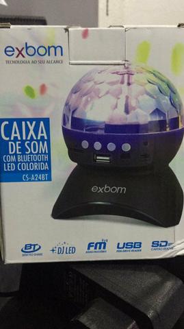Caixa de som com usb sd auxiliar bluetooth rádio bateria interna