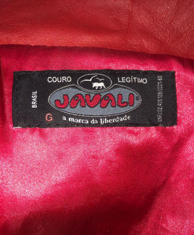 jaqueta de couro legitimo vermelha feminina