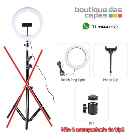 Ring light iluminador 10 polegadas 26 cm com controle - sem tripé - Foto 2