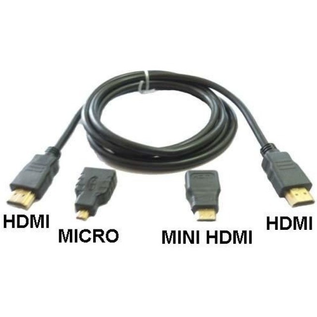 Cabo Hdmi 3x1 Plug Adaptador Hdmi Micro Mini 1,5mts Full Hd - Foto 4