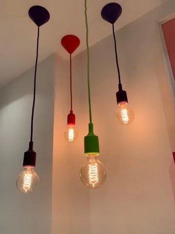 4 Luminarias com lâmpada filamento 