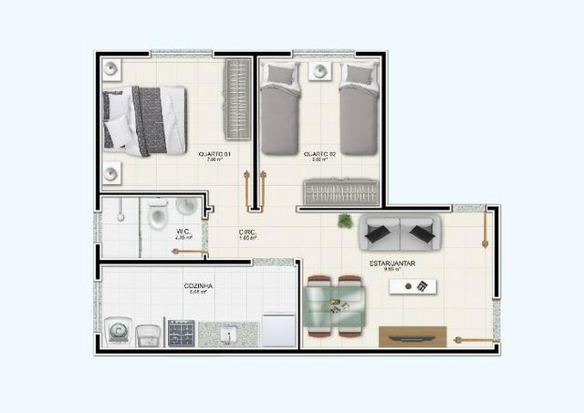 R$ 99.990 Apartamento de 2/4, no Jardim Europa - Condomínio Madrid - Feira de Santana - Foto 14