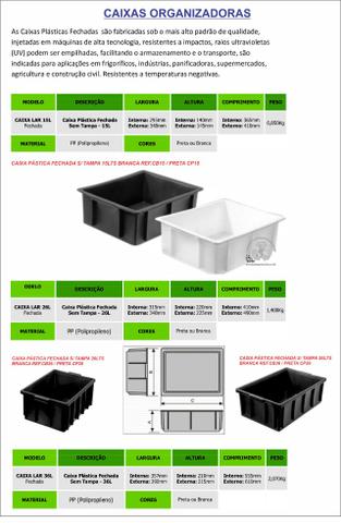 Caixas plástica organizadora 15lts na cor preta - Foto 2