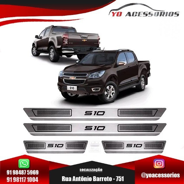 Kit Soleira De Porta Aço Inox Escovado Chevrolet S10