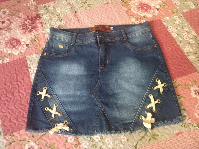 Saia Jeans plus size