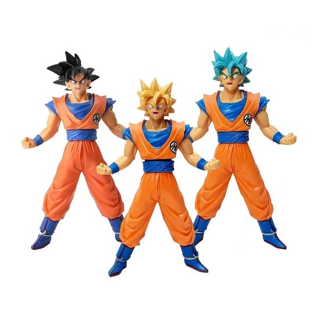 Kit 3 Bonecos Promoção Dragon Ball Goku Ssj Z Super Dragonball, bonecos do  goku super sayajin 3 