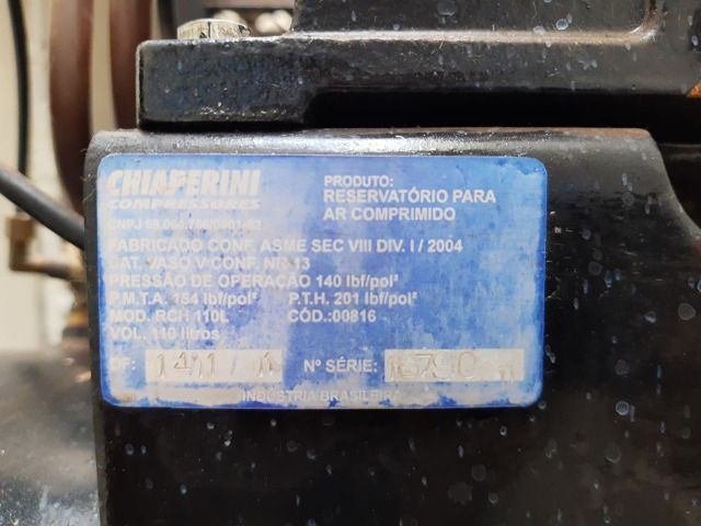 Compressor de ar média pressão 10 pcm 110 litros - Chiaperini 10 MPI 110 L - Foto 2