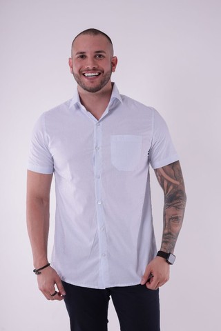 Camisa Social Manga Curta Algodão Premium 