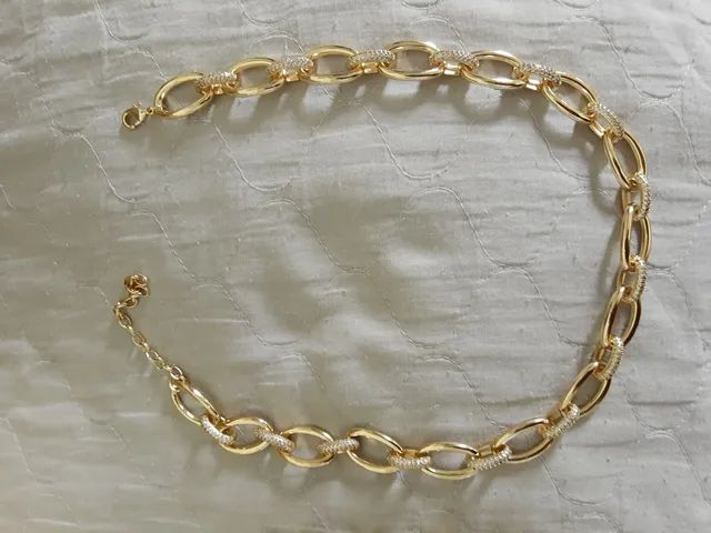 Colar choker cravejado com zircônias - Foto 2
