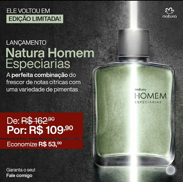 Natura Homem Especiarias RELANÇAMENTO - Beleza e saúde - Pedreira, Belém  1147155229 | OLX