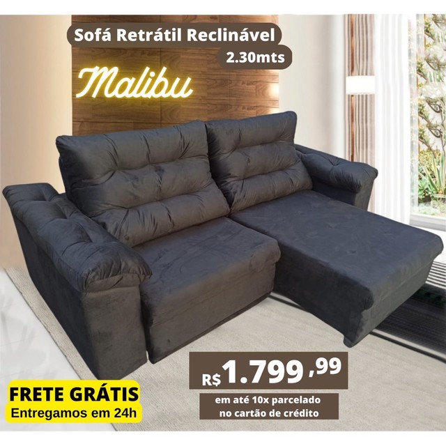 Sofá Retratil Reclinável Malibu 2,30 mts - Móveis - Colônia (Zona Leste),  São Paulo 1146896081 | OLX