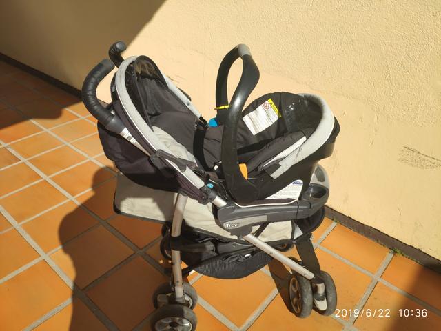 Carrinho de bebê Chicco Trevi + bebê conforto - Foto 2
